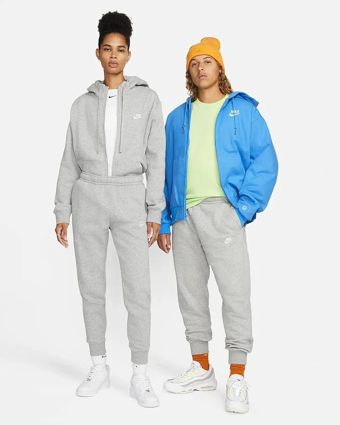 Брюки спортивные Nike Sportswear Club Fleece Dark Grey Heather/Matte Silver/White