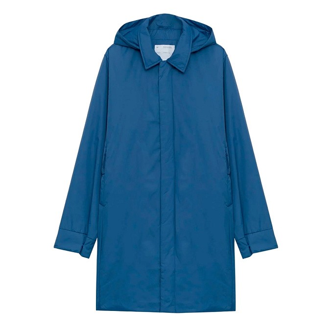 Утеплённый тренч унисекс SHU тёмно-синий