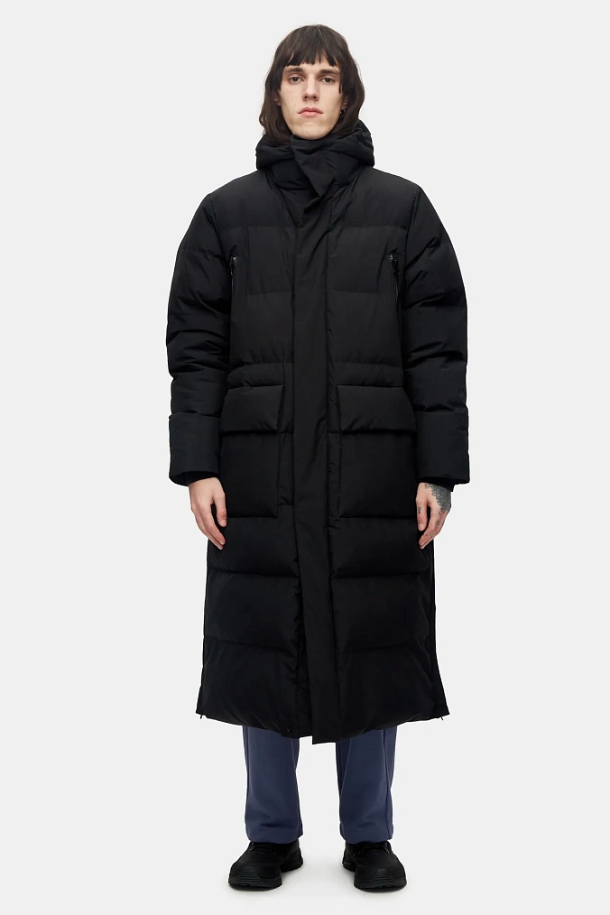 Пуховик на магнитах мужской SHU чёрный