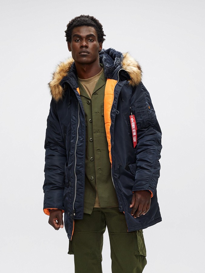 Мужская куртка парка Alpha Industries Slim Fit N-3B Parka Replica Blue / Orange